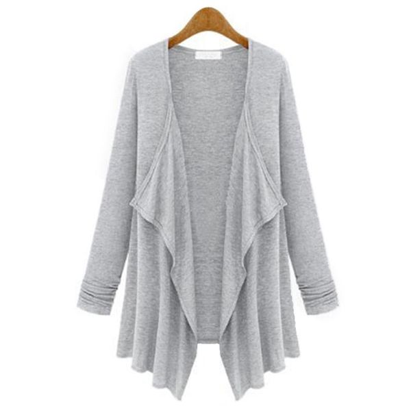 

wholesale- 2016 women casual coat cardigan women loose crepe jersey spring summer autumn irregular cardigan female, Black;brown