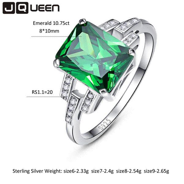 Classic 1075ct Nano Russian Emerald Ring Emerald Cut Solid 925 Sterling Silver Ring Set Best Brand Fine Jewelry For Women Pearl Rings Rings For Men