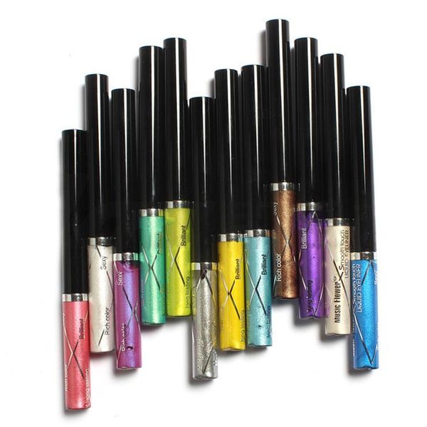 

12pcs/colors Music Flower Professional Shimmer Liquid Eyeliner Pencil Pen Waterproof Brilliant Glitter Eye Liner Shadow Makeup
