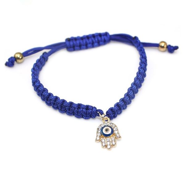

wholesale- good luck turkish evil eye jewelry handmade hamsa hand charm bracelet red green blue crystal bracelets, Golden;silver