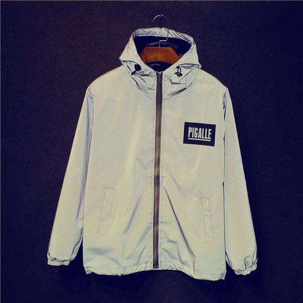 

PIGALLE куртка 3 м светоотражающие Мужчины Женщины хип-хоп мода толстовка верхняя одежда ветровка толстые куртки пальто PIGALLE куртки 2017 новый