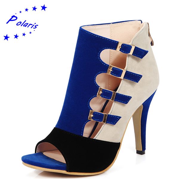 

wholesale-polaris 2016 women sandals plus size 33-43 fashion zip high heel summer women pump shoes woman office black blue red ss613