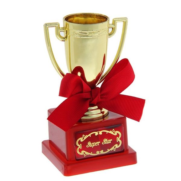 

wholesale-mini award cup with ribbon and congratulatory text (super star) unique gift (6 x 6 x 10 cm) 10882182
