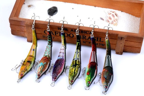 

6pcs of colorful series multi-section bait of bionic fishing lure bait 9.5cm/11.5g plastic bait fishing tools, pesca 1606275