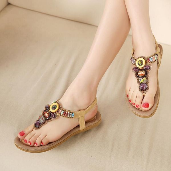 

new flat women's fashion sandals flats bohemia women sandals pink apricot spring summer shoes foreign trade shoes women shoes, Black