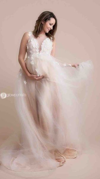 

chic beaded maternity wedding dresses appliqued sheer jewel neckline a line bridal gowns floor length tulle wedding dress, White