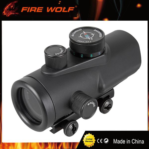 

FIRE WOLF Tactical Hunting Sight Holographic riflescope 30mm Red Dot Sight Rifle Scope 20mm W/ Mount