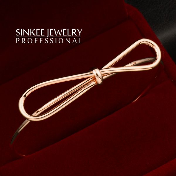 

wholesale- new fashion wire bow bangles for women unique design bowknot girl party cuff bracelets bangles sl261, White