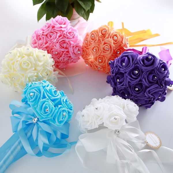 Acheter Mousse Fleurs Bouquets De Mariage Pas Cher Cristal Fleur Artificielle Pour La Mariée De Mariée De Demoiselle Dhonneur De Mariage Fournitures