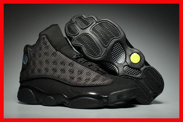 

13 black cat basketball men shoes 13s xiii sport shoe athletic trainers sneakers sale online low price, White;red