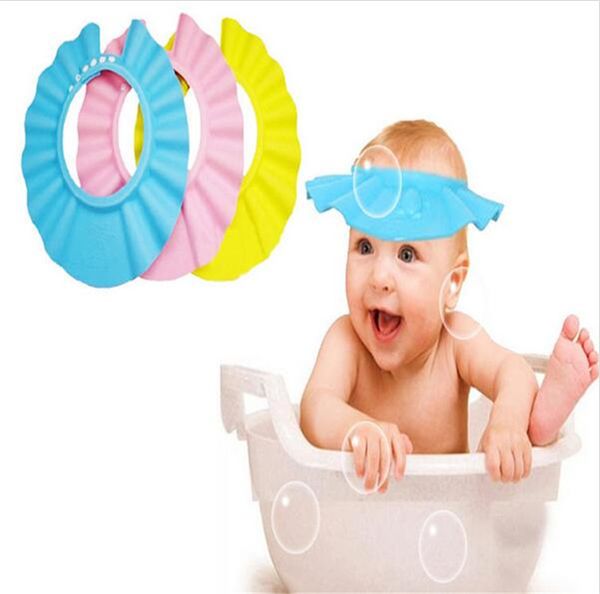 All'ingrosso- Cappello regolabile per bambini Toddler Kids Shampoo Bath Bathing Shower Cap Wash Hair Shield Direct Visor Caps per bambini Baby Care