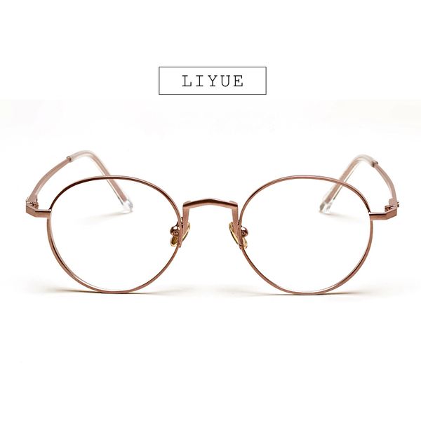 

wholesale- liyue fashion women eyeglasses retro vintage round metal frame clear glasses spectacles prescription eyewear men, Silver