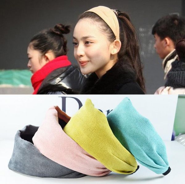 

gift cloth wide edge hoop high hair hoop suede hair band hoop tg190 mix order 30 pieces a lot, Silver