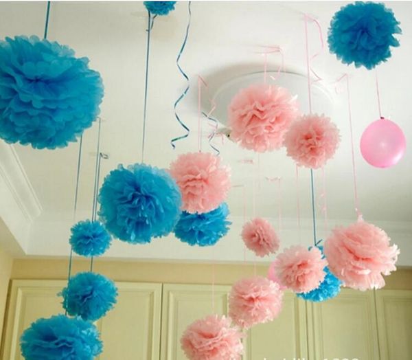 

бумага цветочные украшения красочные pom poms цветок поцелуи шары висит воздушный шар для свадьбы украшения поставки 50 шт. / лот