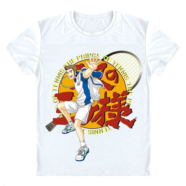 

anime shirt the prince of tennis t-shirts multi-style short tenni-pri ryoma echizen kunimitsu tezuka cosplay motivs shirts tee-style122-no05, White;black