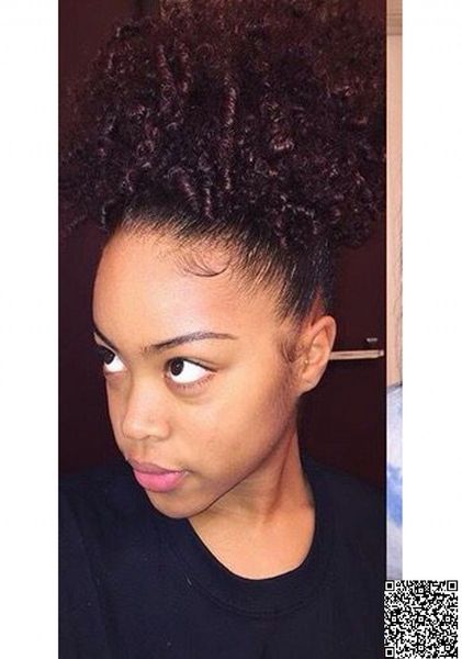 Short High Ponytail Natural Hair For Black Women Clip In Afro