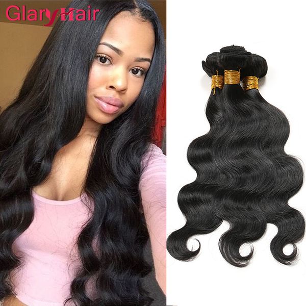 

glary products brazillian body wave mink virgin hair weave raw brazilian human hair bundles wet and wavy brazilian hair bundles mix length, Black