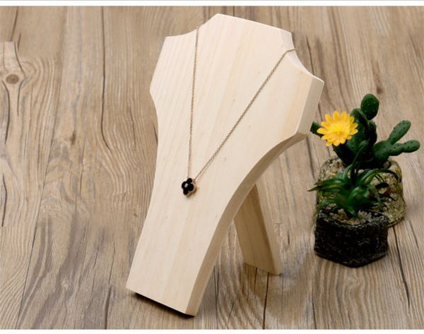 

[simple seven] muji style jewelry necklace display shopwindow natural wooden pendant stands craftshow jewelry stands, Black
