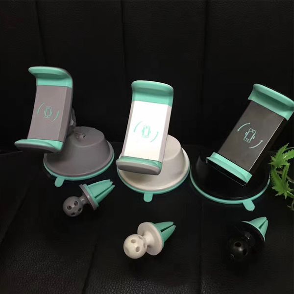 

2 in 1 mini wind hield car mount holder 360 rotating air vent unction kick tand for mobile cell phone holder oth512
