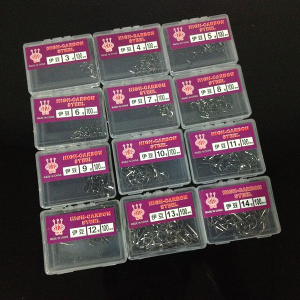 

1200pcs/12box 3-14# Izu Hook High Carbon Steel Without Hole Barbed Hooks Fishing Hooks Fishhooks Pesca Carp Fishing Tackle