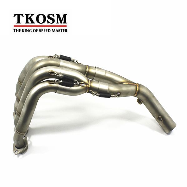 TKOSM Tubo anteriore per Yamaha 2008 2010 2013 2014 2015 YZF R6 Scarico Pluviali Collettori Tubi 06 08 10 13 14 15 16 Acciaio inossidabile