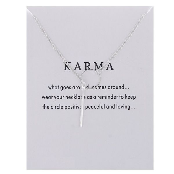 

2017 Fashion Brand Dogeared Necklaces Silver and Gold KARMA Circle Vertical bars Pendant Necklaces For women Luxury Jewelry Gift (with card)