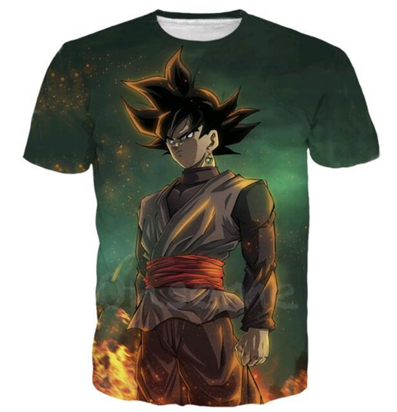 

2017 новые классические аниме dragon ball z супер saiyan 3d футболка огонь черный гоку печати футболки галактики футболка хип-хоп тройники т, White;black