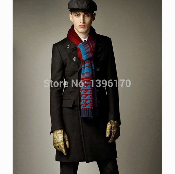 

wholesale- 2015 new autumn winter men's lapel wool jacket casual overcoat coat for men double-breasted wool overcoat black/dark blue