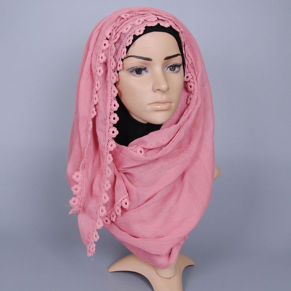 

wholesale-plain lace floral shawls muffler headband popular hijab solid color muffler summer muslim scarves/scarf, Blue;gray