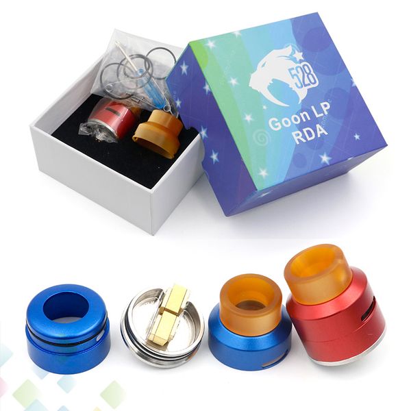 

Aluminum 528 GOON LP RDA Rebuildable Dripping Atomizer Peek Insulator Adjustable Airflow Control 4 Colors Fit 510 Mods DHL Free