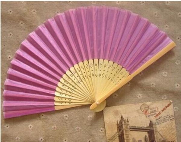 Freies Verschiffen Großhandels100pcs / lot weiße elegante faltende Silk Handfan-Hochzeits-Geschenk-Partei-Bevorzugung