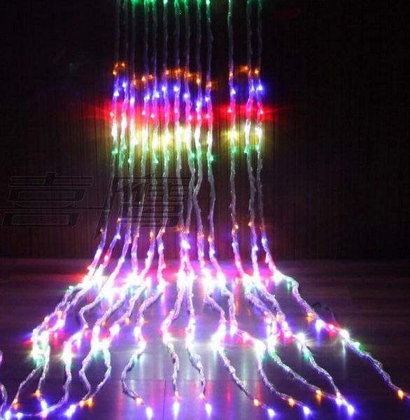

3m x 3m 336led wedding party christmas context holiday run waterfall water flow water curtain led waterproof chain ac 110v/220v