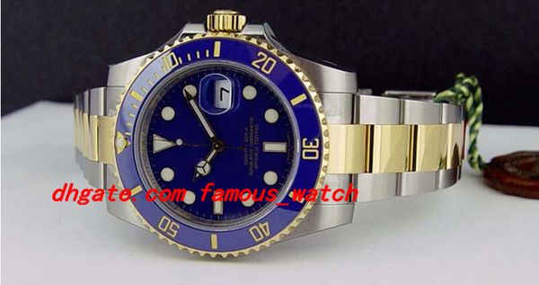 

original box certificate luxury wristwatch blue ceramic bezel dial 116613 stainless steel automatic mens men's watch watches, Slivery;brown