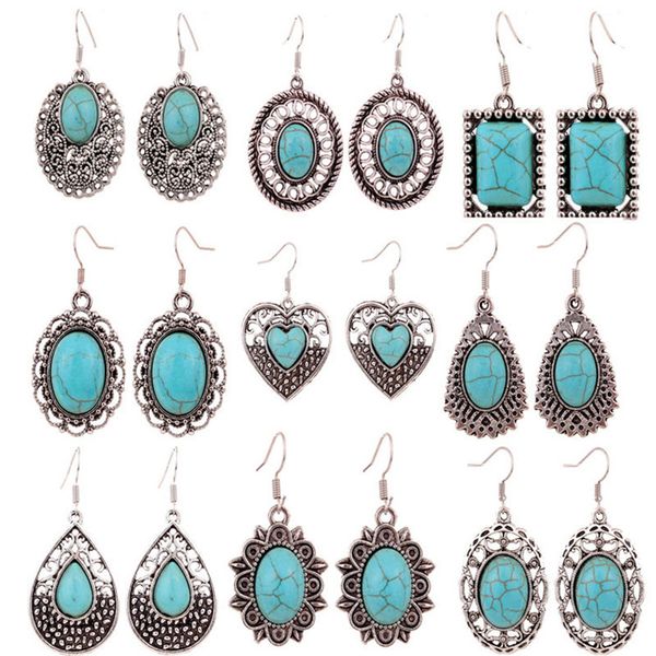 

fashion charm national style accessories and turquoise stone earrings the selling earrings of the manufacturer directly ca321, Golden