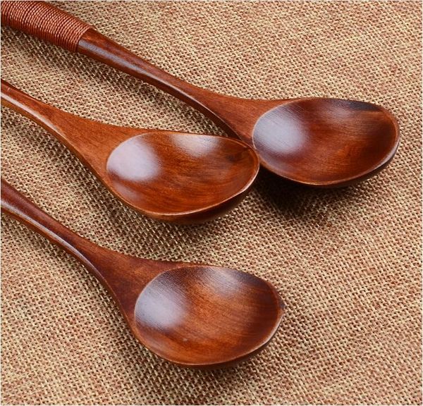 

новый горячий японский стиль большие ложками безопасности продуктов питания из дерева ложки с окольными для супа зерна риса деревянные cutle