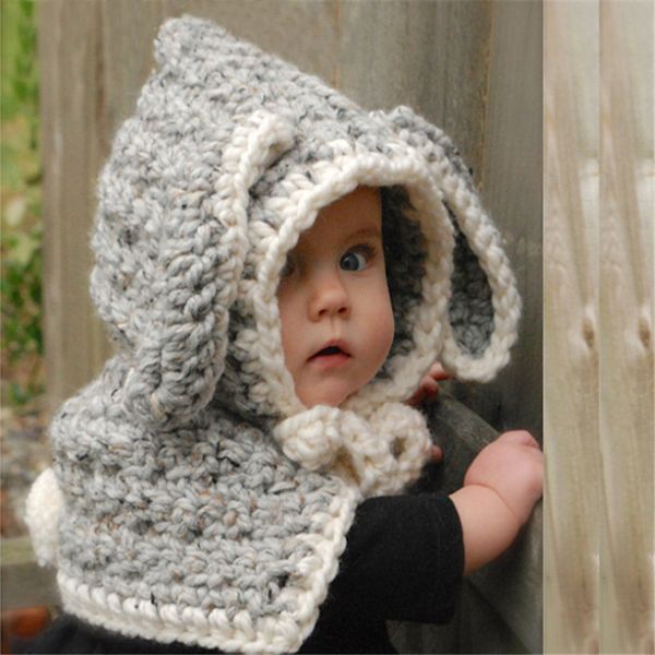 

winter baby hat and scarf joint with crochet knitted caps for infant boys girls children new fashion kids neck warmer, White;red