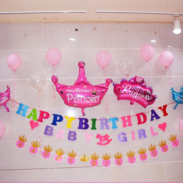 Happy Birthday Letter Banner Garland Decorations Cardboard Happy