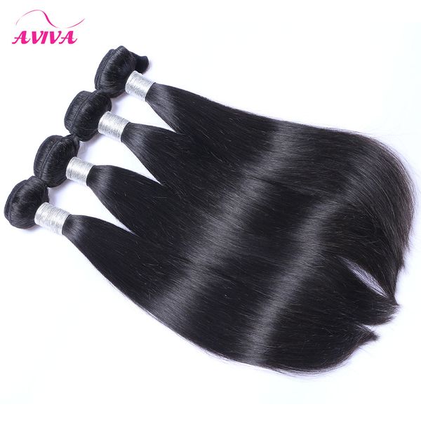 

brazilian virgin hair straight 4pcs/lot unprocessed brazilian human hair weave bundles natural black remy hair extensions can be dyed