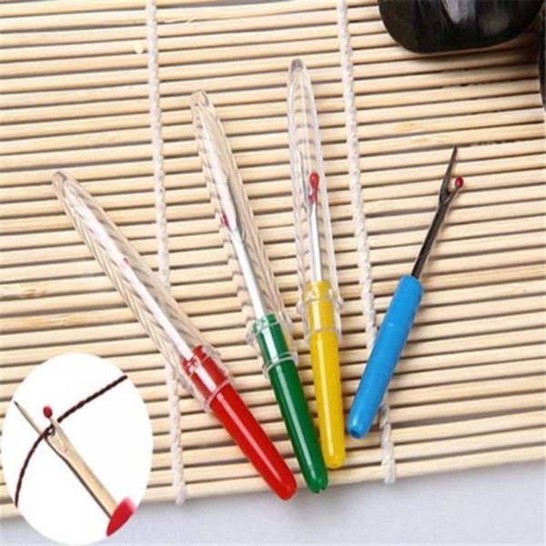 

Wholesales 200Pcs/Lot Seam Ripper Plastic Handle Craft Thread Cutter Stitch Ripper Handmade Sewing DIY Tool Accessory 8x1cm