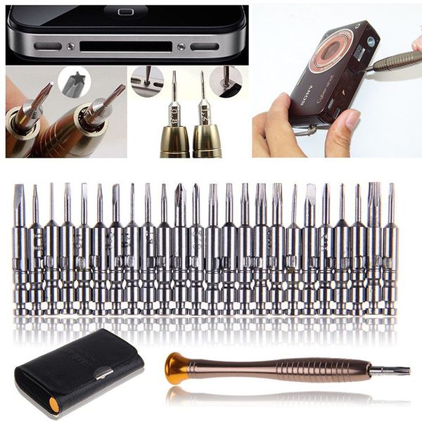 Comincan 25 em 1 Phone Repair PRY Kit de ferramentas de abertura Ferramentas Estrela Torx Pentalee Screwdriver para IP 4 4S 5 5S Celular móvel