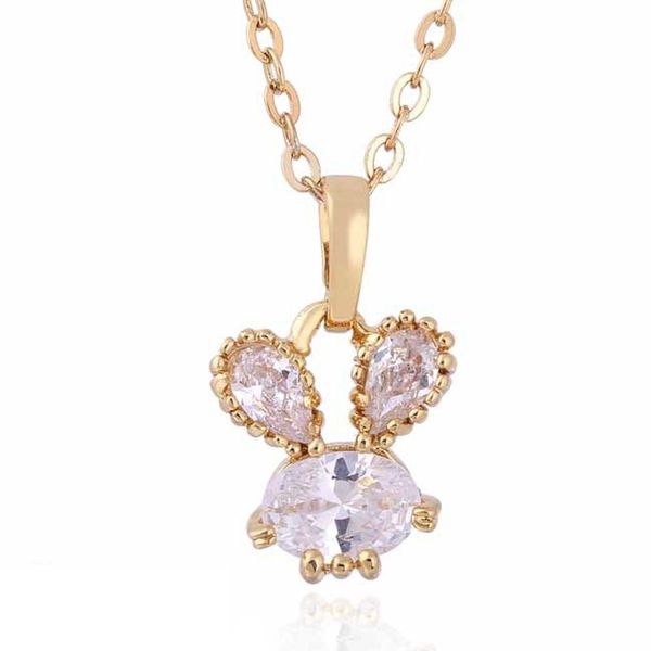 New Girl/'s 18K Rose Gold Filled Cute Bunny Rabbit Pendant Necklace Jewelry Gift