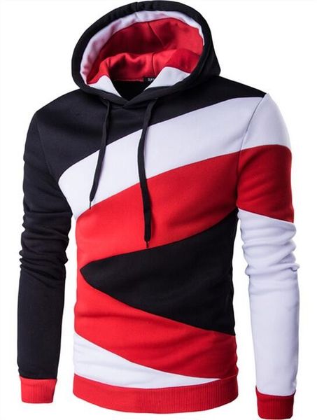 

2019 Hooded Men Hip Hop Men's Hoodies Color Stitching Sweatshirts Men's Slim Men's Hoodies Sweatshirts sweater
