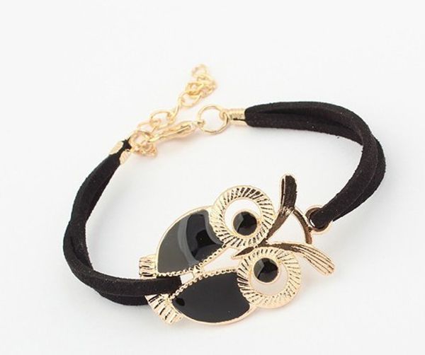 

Lackingone bracelets for women hot sale pulseras vintage owl Leather bracelet Statement Accessories Jewelry 2017 free shipping