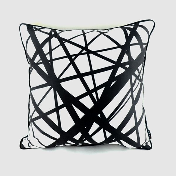 

wholesale- 18"*18" decorative pillowcase black white geometry print throw home pillow case for bedding capa para almofada