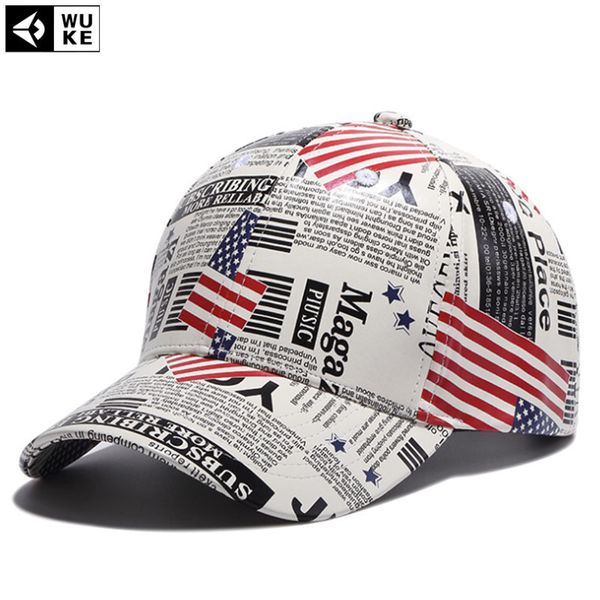 All'ingrosso- [Wuke] Berretto da baseball in pelle PU Retro Map Design Snapback Bone Cappelli per uomo o donna Z-5285