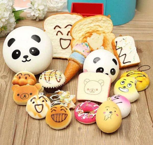 

wholesale kawaii squishy rilakkuma donut soft squishies cute phone straps bag charms slow rising squishies jumbo buns phone charms dhl