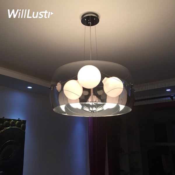

Chrome Modern Glass Pendant Light Bella Donna Mauro Bertoldini Clear Glass Suspension Lamp Dining Living Room Restaurant Hotel Cafe Bar