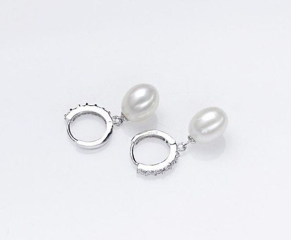 

genuine 8-9mm saltwater white pearl earring 925 sterling silver earring