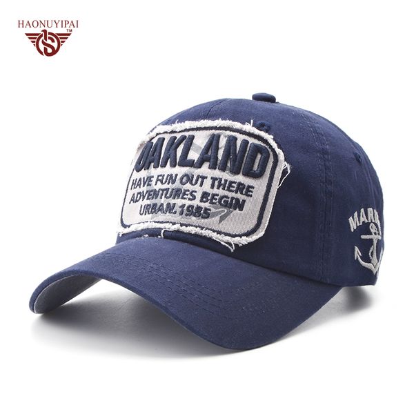 

wholesale- 2017 new fashion hats oakland baseball caps 6 colors golf hats for boys girls adjustable snapback gorras casquette bone -136, Blue;gray