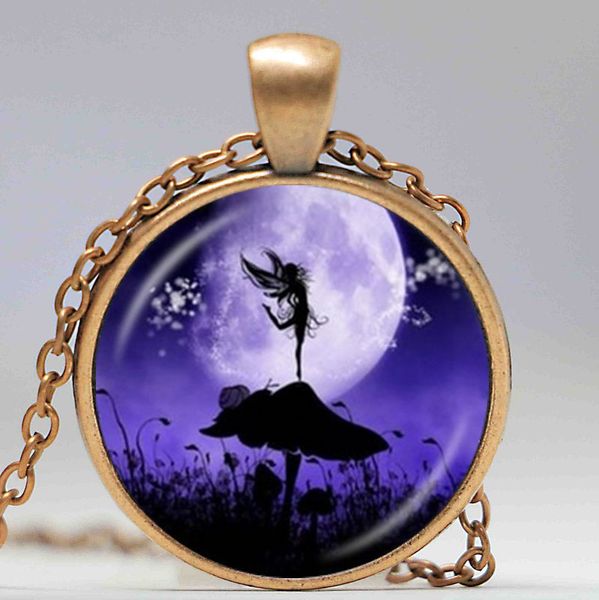 Wholesale Angel Fairy Silhouette Necklace Snail Mushroom Photo Pendant Full Moon Jewelry Glass Dome Pendant Fashion Accessories Jewellery Silver Bangles Silver Locket From Zhangshuni 2 02 Dhgate Com